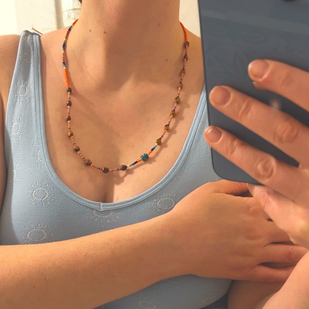 Colorful Beaded Drop Necklace 🌈 - Picture 2 of 5